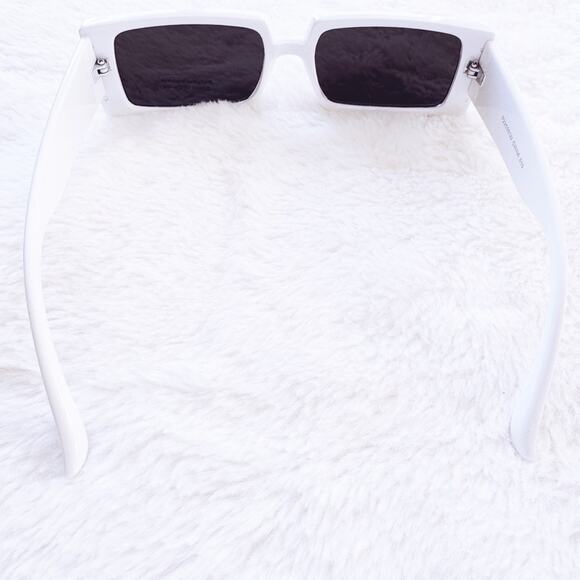 Abigail White Rectangular Sunglasses - Picture 8 of 11